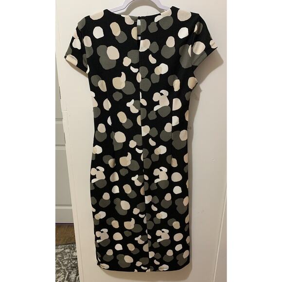 Fair Lady Stretch Sheath Black,Ivory Spot Polka Dot Dress Size 8 Vintage - Picture 10 of 12